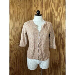 J. Jill Womens Button Up Sweater Long Sleeve Knit PETITE S Orange Mix Cotton‎
